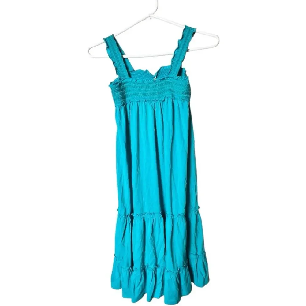 Gap KidsTurquoise Blue Summer Dress With Elastic Stretchy Strap Sz M (8)